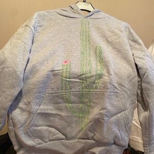 Gray Hoodie with Cactus Design - Marcell Von Berlin